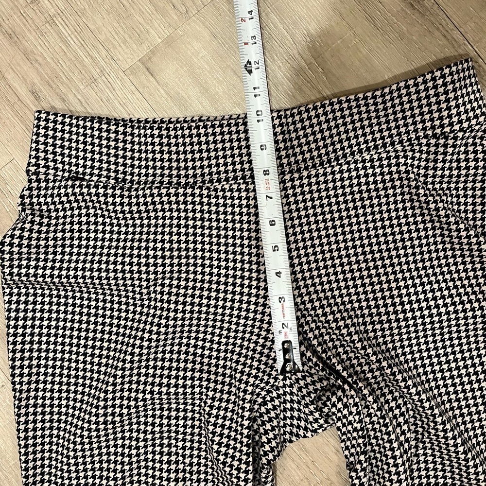 Lands’ End 1X Petite dark Brown & Tan Houndstooth Stretch Pull-On Pants Like New - Picture 7 of 13